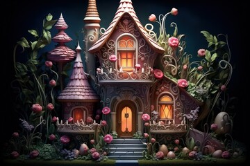 Fototapeta premium Gingerbread Houses - Generative AI