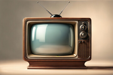 TV im Retro Sti mit Werbefläche