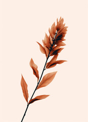 brown plant on white background created with Generative Ai