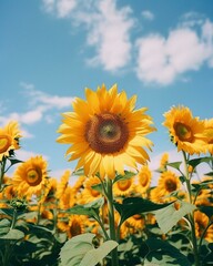 Fototapeta premium field of sunflowers