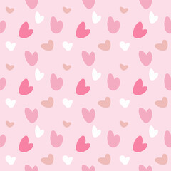 Seamless pattern Heart Shape Drawing. Valentines Day background. Vector holiday texture
