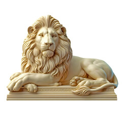 lion statue isolated on transparent background - obrazy, fototapety, plakaty