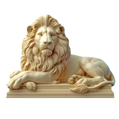 Gordijnen lion statue isolated on transparent background © Pipin