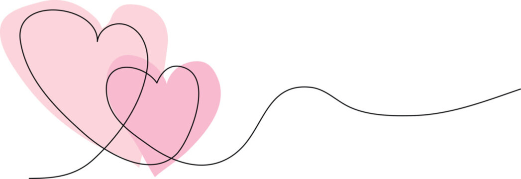 line hearts, minimalist poster for St. Valentine