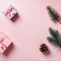 Fototapeta na wymiar Gift Boxes on a Pastel Pink Background. Flat Lay