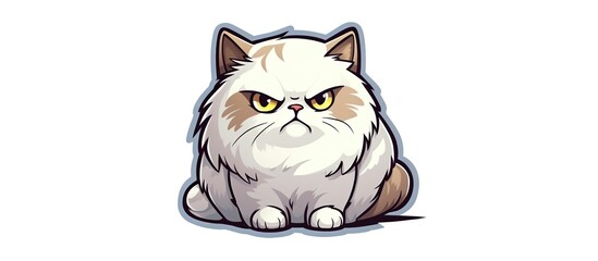 cat cartoon character sticker template