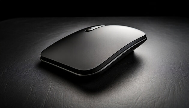 a black mouse pad placed on a black surface suitable for technology or office themed designs