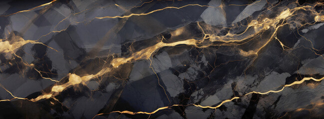 Elegant Black and Gold Marble Luxury. Lustrous black marble veined with rich gold, a symbol of opulence and high-end decor