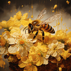 bee pollination created with Generative Ai