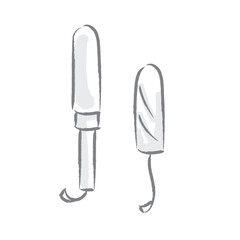 生理用品　タンポンのイラスト