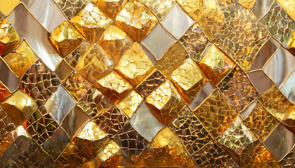 decorative mosaic wall made of gold foil abstract luxury background
