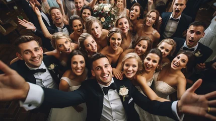 Tuinposter imagen de una boda y la novia pasándolo genial con o sin invitados © cuperino
