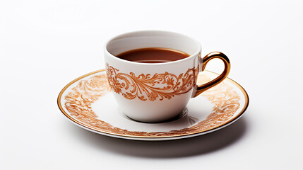 Classic coffee cup and saucer isolated