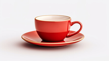 Obraz premium Elegant coffee cup and saucer isolated