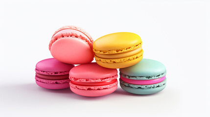 Obraz premium Colorful macarons isolated on white
