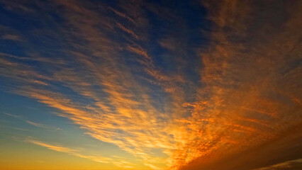 cute sundown golden clouds on the sky backdrop - photo of nature