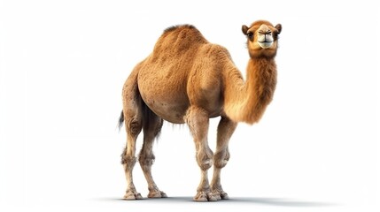 Cute camel cartoon with saddlery.