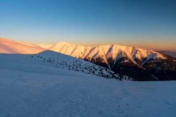 Skalka and Ziarska hola hills in winter Nizke Tatry mountains in Slovakia © honza28683