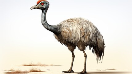 Cartoon ostrich in the field