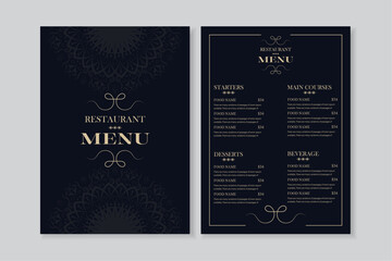 Luxury menu design simple style and modern layout - obrazy, fototapety, plakaty