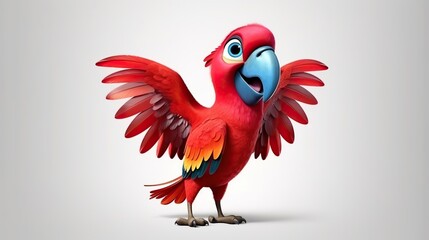 illustration of happy parrot cartoon dancing