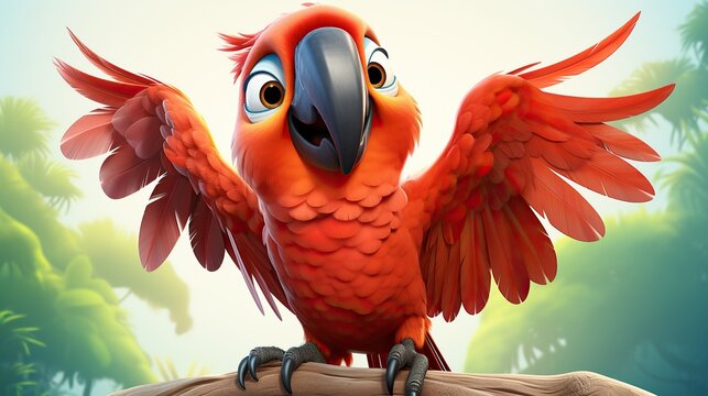 A parrot bird safari animals cartoon character