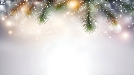 Christmas background with fir branches and space for text.