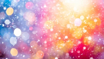 Zelfklevend Fotobehang Bokeh magic background colorful light christmas holiday defocused blinking blurred glowing sparkling © Liudmyla
