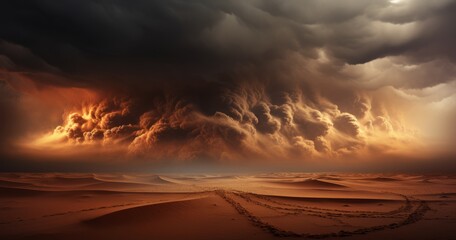 Dramatic sandstorm in the desert, Generative AI