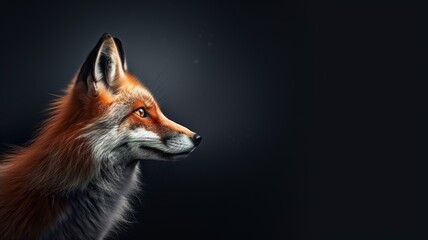 Obraz premium Fox, Minimalistic Professional Portrait, Generative AI