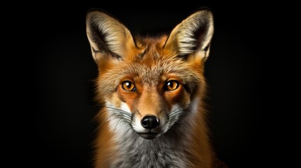 Obraz premium Fox, Minimalistic Professional Portrait, Generative AI