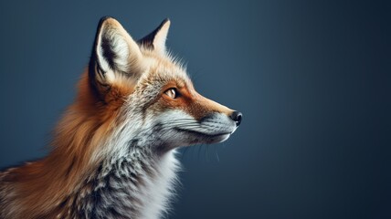 Fototapeta premium Fox, Minimalistic Professional Portrait, Generative AI