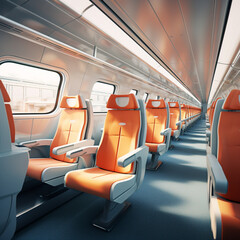 Fototapeta premium Interior of a high-speed train.