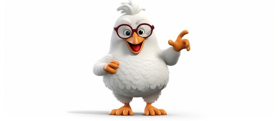 A chicken cartoon rooster cockerel character mascot giving a thumbs up. - obrazy, fototapety, plakaty