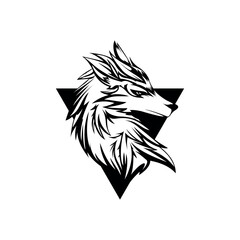 wolf logo vector black