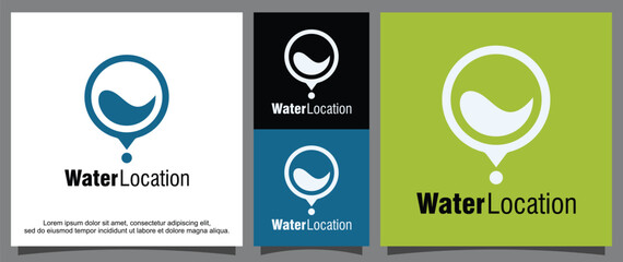 Modern water logo and location logo template
