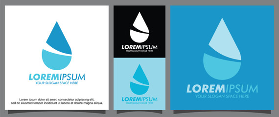 Modern water drop logo template