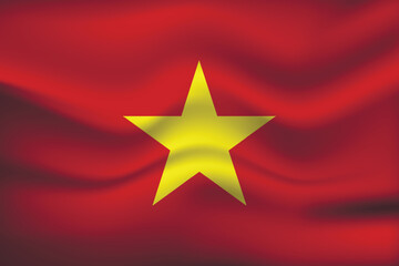Flag of Vietnam. Vietnamese national symbol in official colors. Template icon. Abstract vector background
