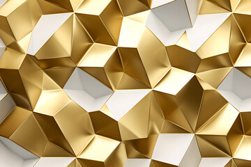 Dynamic Golden Facets, Abstract golden polygonal surface, Modern Design Concept Art, Generative AI.