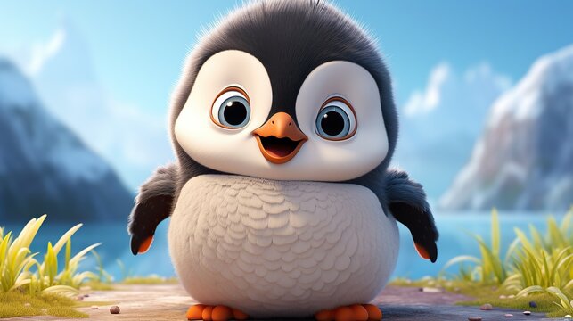 Cute funny penguin
