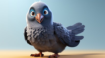 Pigeon bird. Flat cartoon character design. Colorful bird icon. Cute pigeon template. Vector illustration - obrazy, fototapety, plakaty
