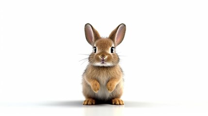 Cute cartoon rabbits. Funny furry gray hares, Easter bunnies standing, sitting, running, jumping, sleeping.
