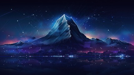 Fototapeta premium Illustrate the abstract resilience of IT systems, with digital mountains representing the strength to withstand challenges