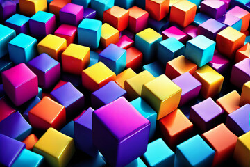 Bunter Fraktal Quadrat Hintergrund mit Farbverlauf