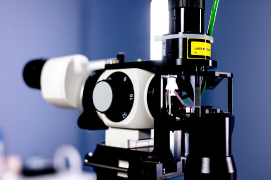 Yag laser to improve vision. Laser vision correction involves the use of lasers to correct cataracts. The concept of the work of ophthalmologists, advertising of modern ophthalmological equipment.