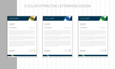 Professional letterhead design template in vector
