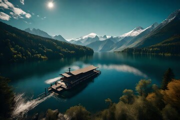 Naklejka premium lake in the mountains