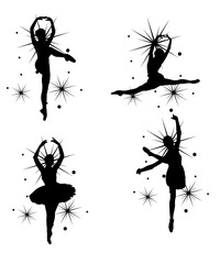 Ballerina dancer vector  - obrazy, fototapety, plakaty
