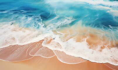 Obraz premium Breathtaking Bird's Eye View of a Stunning Turquoise Beach Paradise Generative AI