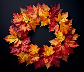 Exquisite Autumn Leaves Wreath Isolated on White - Perfect Fall Decoration! Generative AI